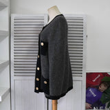 イヴ サンローラン ヴィンテージ 金ボタン カーディガン グレー レディース - NEWSED