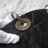 ディオール レディディオール カナージュ トロッター プラスチックハンドル トートバッグ ナイロンキャンバス /レザー ブラック 黒 - NEWSED