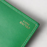 セリーヌ ゴールド ガンチーニ レザー 二つ折り財布 グリーン - NEWSED