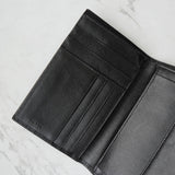 プラダ サフィアーノレザー トライアングルロゴ 三つ折り財布 ブラック - NEWSED