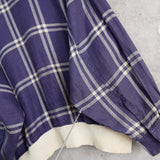 セリーヌ ヴィンテージ 長袖シャツ シャツジャケット ブルゾン トリオンフ 刺繍 チェック柄 パープル - NEWSED