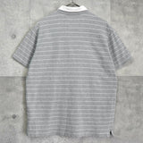 ロエベ アナグラム ボーダー柄 半袖ポロシャツ グレー / ホワイト - NEWSED