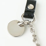 プラダ ドッグ サフィアーノレザー キーホルダー チャーム シルバー / ブラック - NEWSED