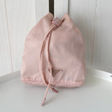 プラダ テスート ポコノ ナイロン 巾着バッグ ポーチ 三角プレート パステルピンク - NEWSED