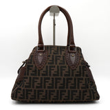 フェンディ エトニコ ズッカ柄 キャンバス/レザー ハンドバッグ ブラウン - NEWSED