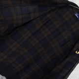 フレッドペリー エルボーパッチ ウールジャケット トラックジャケット ブルゾン チェック柄 ダークブラウン - NEWSED