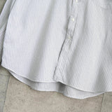 バレンティノ ガラヴァーニ ヴィンテージ ストライプ柄 ロゴ 刺繍 長袖シャツ グレー - NEWSED