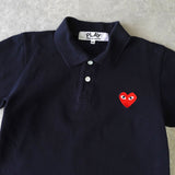 プレイ コムデギャルソン ハートロゴ 半袖ポロシャツ ブラック - NEWSED
