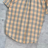 バーバリー ヴィンテージ ノバチェック ホースロゴ 刺繍 半袖シャツ ベージュ - NEWSED