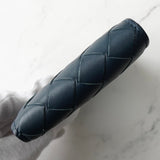 ボッテガ ヴェネタ イントレチャート レザー 二つ折り財布 ネイビー - NEWSED