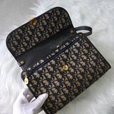 クリスチャンディオール トロッター キャンバス / レザー ショルダーバッグ ネイビー - NEWSED