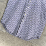 ラルフローレン ロゴ刺繍 チェック柄 半袖シャツ ブルー × ホワイト - NEWSED