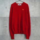 プレイ コム デ ギャルソン ハートロゴ ニット レッド - NEWSED