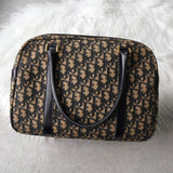 クリスチャン ディオール トロッター キャンバス / レザー ミニボストンバッグ ネイビー - NEWSED