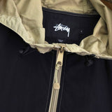 ステューシー ロゴ刺繍 ステッチ アノラックパーカー ブラック - NEWSED