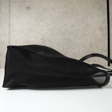 セリーヌ ヴィンテージ サークルロゴ ナイロン メッシュ トートバッグ ブラック - NEWSED