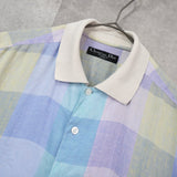 クリスチャン ディオール ヴィンテージ リネン チェック柄 半袖シャツ パステルカラー マルチカラー - NEWSED