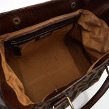 フェンディ エトニコ ズッカ柄 キャンバス/レザー ハンドバッグ ブラウン - NEWSED