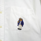 ラルフローレン ポロベア 刺繍 長袖シャツ オックスフォードシャツ ホワイト - NEWSED