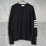 トム ブラウン ストライプ カシミア ニット ダークグレー - NEWSED