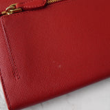 プラダ サフィアーノ レザー 二つ折り財布 長財布 レッド ゴールド - NEWSED