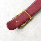 クリスチャンディオール ヴィンテージ ロゴ レザー ベルト ボルドー レディース - NEWSED