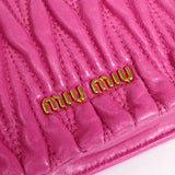 ミュウミュウ マテラッセ レザー がま口 ミニ ショルダーバッグ ピンク - NEWSED