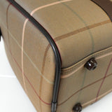バーバリー ロゴ チェック柄 キャンバス / レザー ボストンバッグ カーキ / ブラウン - NEWSED