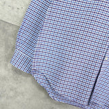 ポロ ラルフローレン 長袖シャツ ゴルフロゴ 刺繍 チェック柄 ブルー - NEWSED