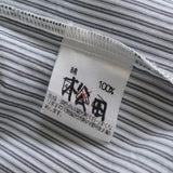 セリーヌ ヴィンテージ ストライプ柄 ロゴ 刺繍 パジャマシャツ 長袖シャツ ブルー - NEWSED