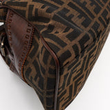 フェンディ エトニコ ズッカ柄 キャンバス/レザー ハンドバッグ ブラウン - NEWSED