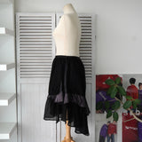 サカイ チュール アシンメトリー フリルスカート 変形 異素材切り替え ブラック - NEWSED