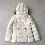 バーバリー ブルーレーベル ファー ダウンジャケット ダウンコート ファー取り外し可能 レディース ホワイト - NEWSED