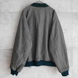 ラコステ リバーシブル ブルゾン スタジャン ロゴパッチ チェック柄 グリーン/カーキ - NEWSED