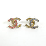 シャネル ココマーク カラーストーン バイカラー ピアス シルバー レディース - NEWSED
