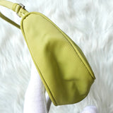 プラダ ポコノ テスート ナイロン ミニバッグ ハンドバッグ ポーチ ライムグリーン - NEWSED