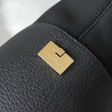 サルバトーレ フェラガモ ナイロンキャンバス レザー トートバッグ ハンドバッグ ブラック - NEWSED