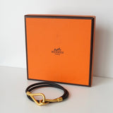 エルメス レザー ジャンボ チョーカー ブレスレット ブラック 箱付き - NEWSED