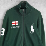 ポロ ラルフローレン ロゴ 刺繍 スウェット トラックジャケット グリーン - NEWSED