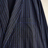 バーバリー ロング ガウンコート ストライプ柄 ネイビー - NEWSED