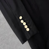 グッチ 金ボタン シングル テーラードジャケット ブレザー ブラック - NEWSED