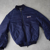 バレンシアガ ロゴ 中綿入り ボンバージャケット ネイビー - NEWSED