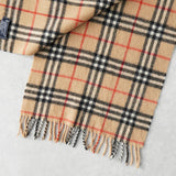 バーバリー ヴィンテージ 英国製 ノバチェック カシミヤ ウール マフラー ベージュ - NEWSED