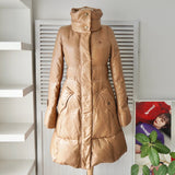 バーバリー ダウンコート ダウンジャケット ホースロゴ 刺繍 ノバチェック裏地 ベージュ レディース - NEWSED