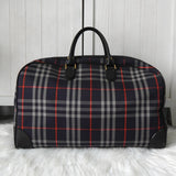 バーバリー ヴィンテージ ロゴ ノバチェック ナイロンキャンバス ボストンバッグ ネイビー - NEWSED