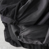 サカイ チュール アシンメトリー フリルスカート 変形 異素材切り替え ブラック - NEWSED