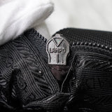 プラダ テスート / レザー ショルダーバッグ 三角プレート トライアングルロゴ ブラウン / ブラック - NEWSED