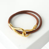 エルメス レザー ジャンボ チョーカー ブレスレット ブラウン 箱付き - NEWSED