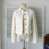 セリーヌ ヴィンテージ トリオンフ ボタン デニムジャケット ホワイト レディース - NEWSED