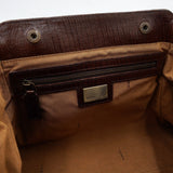 フェンディ エトニコ ズッカ柄 キャンバス/レザー ハンドバッグ ブラウン - NEWSED